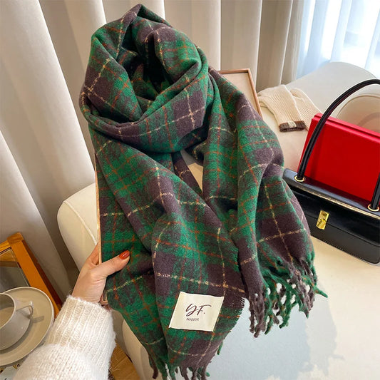 Guangdong Winter Imitation Cashmere Scarf For Women Double Sided Pashmina Shawl