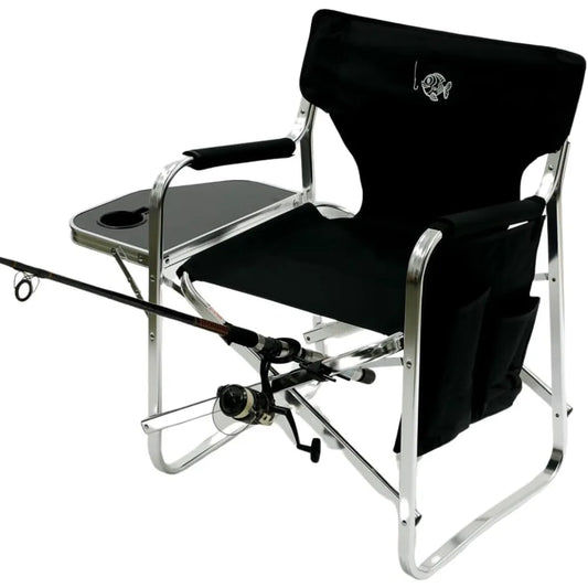 CQ Director Fishing Chair With Rod Holder Folding Aluminum Chair